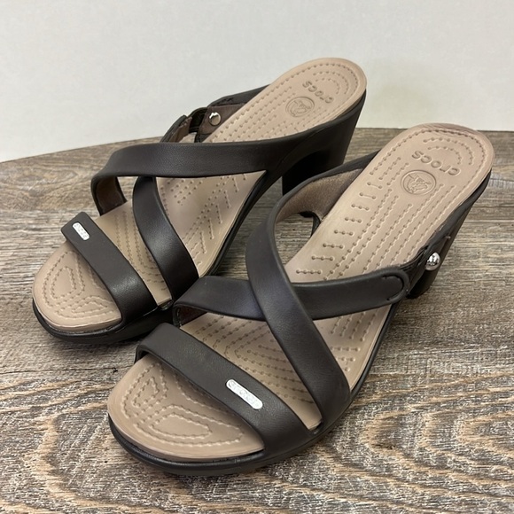 Crocs CYPRESS IV Platform Heeled Sandals Size 8 - Picture 2 of 9